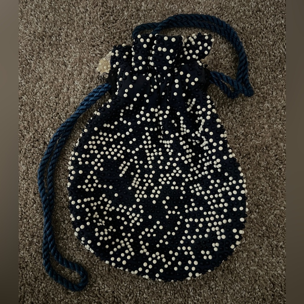 Vintage Beaded Reversible Drawstring Handbag - Picture 7 of 14